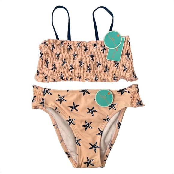 Copper Key Other - COPPER KEY GIRLS Ruffled & Light Pink Blue Star Fish Hawaiian Bikini – Girls 16